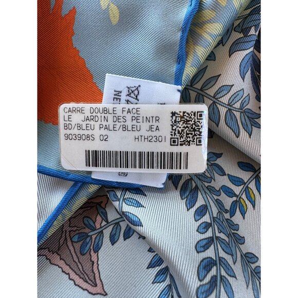 NWT Hermes Reversible 100% Silk Scarf, 90cm, Faivre Design, Double Face, Blue - Picture 6 of 16